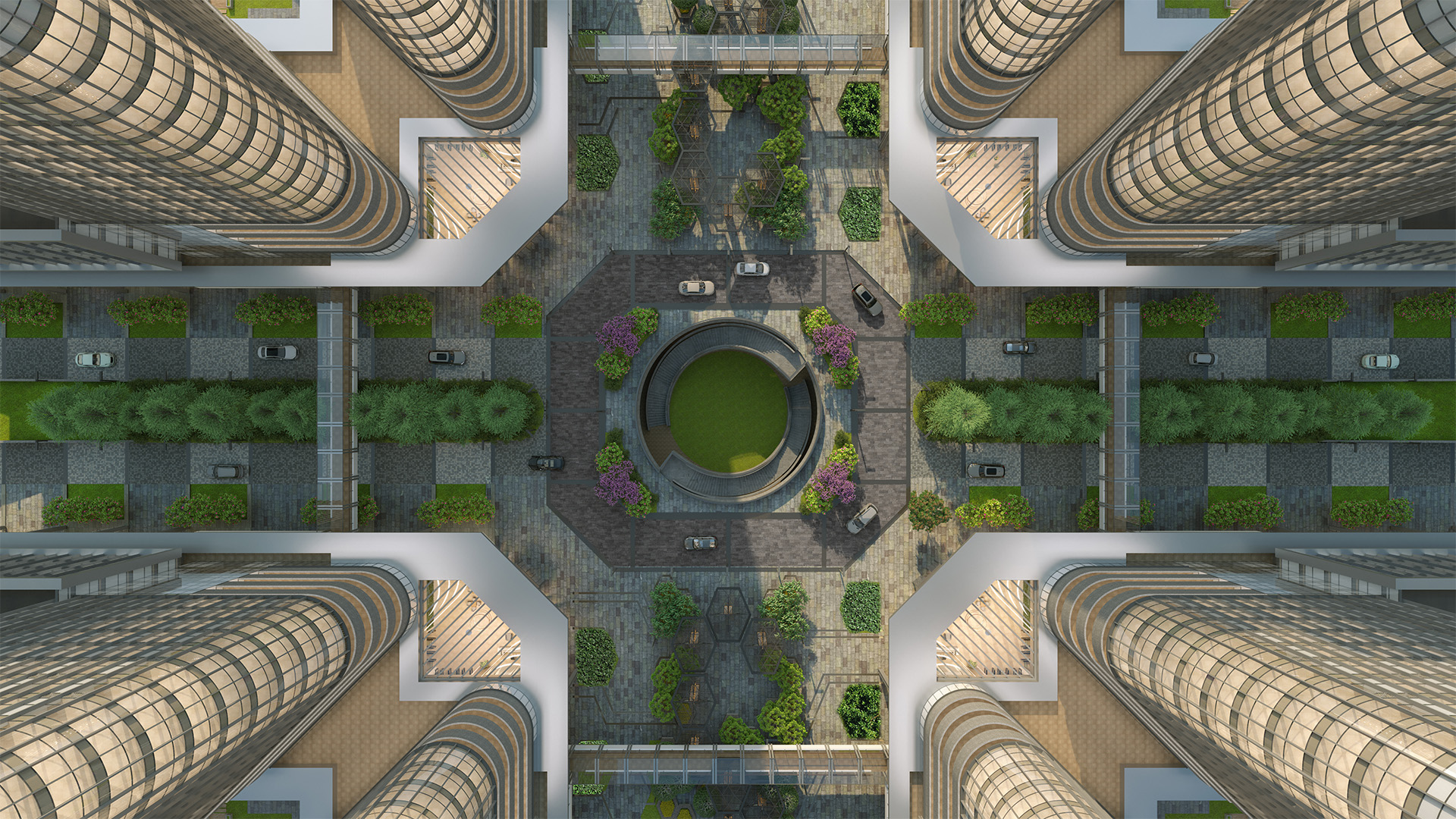 The roundabout at EON which resembles an eye